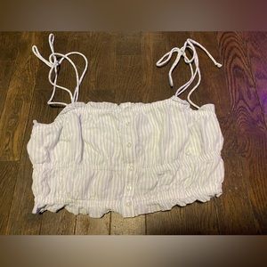 XS striped cropped shirt